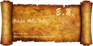 Baja Máté névjegykártya
