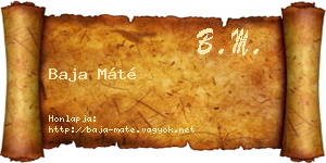 Baja Máté névjegykártya